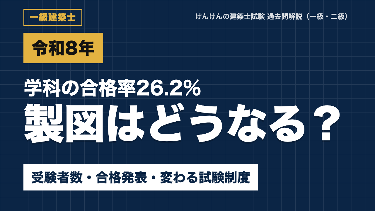 【一級建築士】学科の合格率26.2%、製図はどうなる？｜受験者数・合格発表と、在学中受験などこれから変わる試験制度